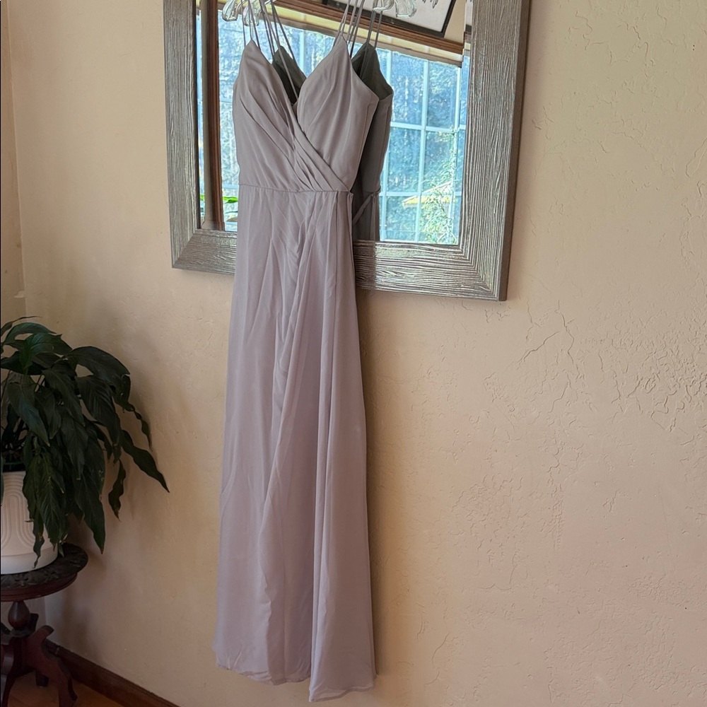 Morilee by Madeline Gardner Evening Gown gray chiffon, sweetheart size 6